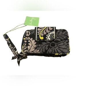 RETIRED Vera Bradley BAROQUE Paisley Carry It All Zip Wristlet Yellow And Black